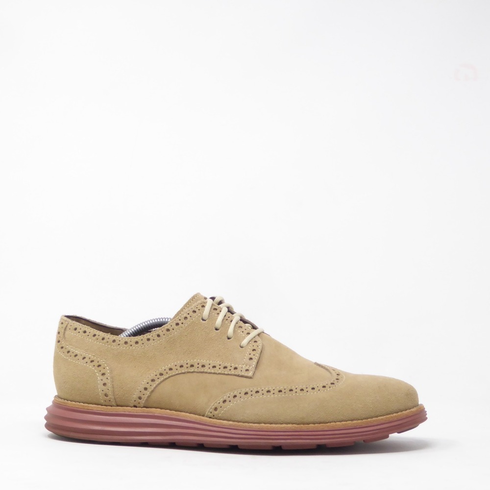 Cole Haan Mens LunarGrand Wingtip Oxfords Dress Shoes Tan Suede C10228 11.5